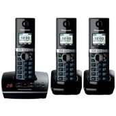 Panasonic KX-TG8063EB Triple Pack DECT Phone Sets, Answering Machine, LCD Screen, Black
