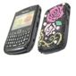 Black Pink Rose FunkGem Back Cover Case - BlackBerry 8520 Curve, 9300 3G