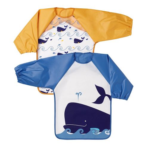 Image of Mothercare Whale Bay Coverall Bibs - 2 Pack