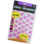 21st Foil String Decorations - Pink