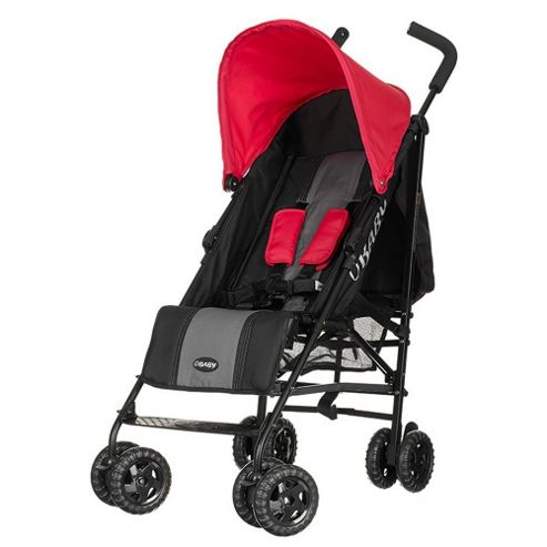 Image of Obaby Atlas Stroller (grey Stripe/red)