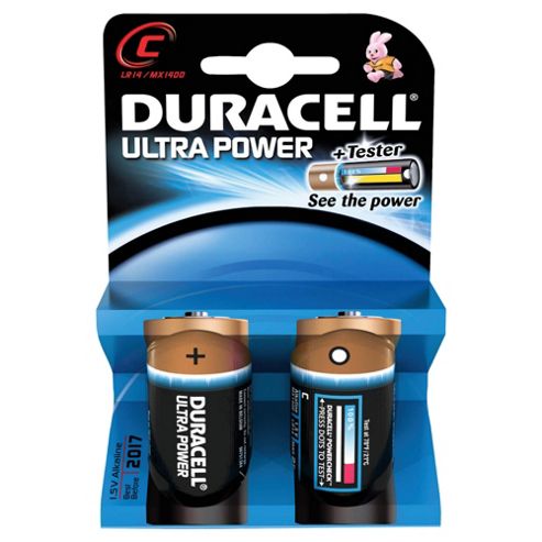 Image of Duracell Ultra Power Mx1400 Alkaline C Batteries (2 Pack)