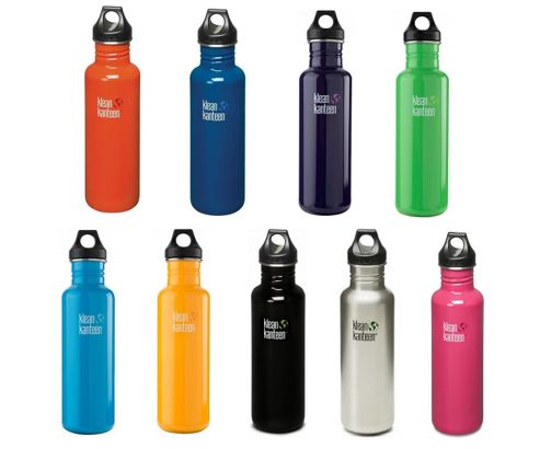 Image of Klean Kanteen 800ml Classic Water Bottle Green (w/loop Cap)