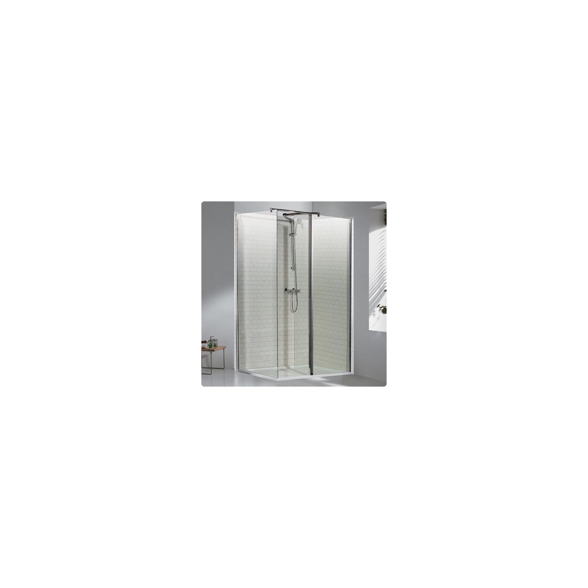 Duchy Choice Silver Walk-In Shower Enclosure 1200mm x 760mm (Complete with Tray), 6mm Glass at Tesco Direct