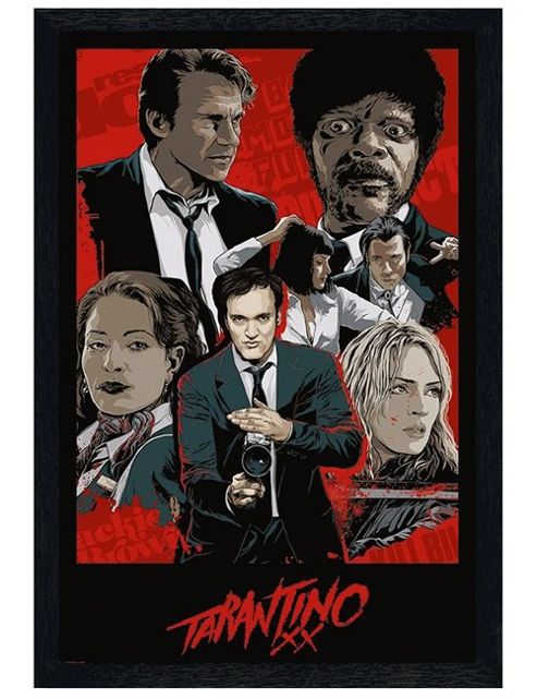 Image of Black Wooden Framed Quentin Tarantino Xx Poster