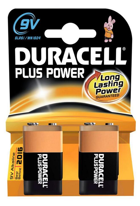 Image of Duracell 2 Pack 9v Alkaline Batteries