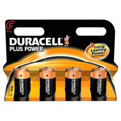 Duracell Plus 4 Pack C Batteries