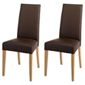 Lucca Pair Of Chairs Oak Legs & Brown Leather