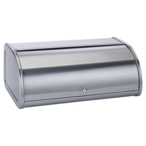 Image of Tesco Stainless Steel Roll Top Bread Bin