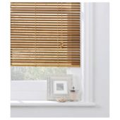 Wood Venetian Blind, 25mm Slats, Oak Effect 60cm
