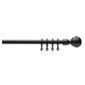 16-19Mm Extendable Metal Curtain Pole Ball Finial, Black 180-330Cm