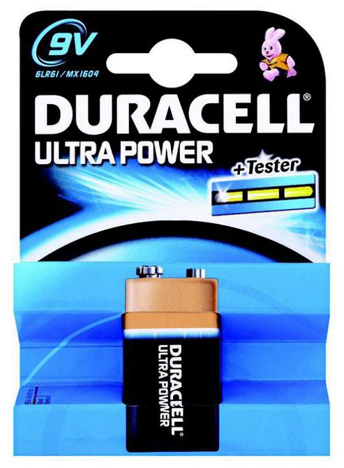 Image of Duracell Ultra Power Alkaline 9v Battery