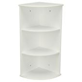 Southwold White Wood Tongue & Groove Style 3 Tier Wall Mounted Corner Shelf Unit