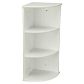 Southwold White Wood Tongue & Groove Style 3 Tier Wall Mounted Corner Shelf Unit