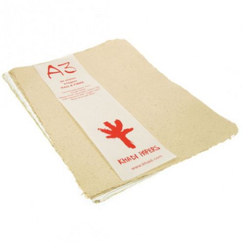 Image of Handmade Recycled Paper A3, 20 Assorted Sheets With Fibres 210gsm