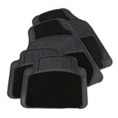 Tesco Car Mats 4 Set Rubber-Carpet Black