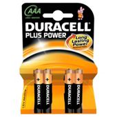 Duracell Plus 4 Pack AAA Batteries