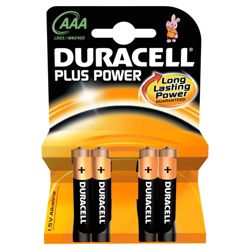 Duracell Plus 4 Pack AAA Batteries