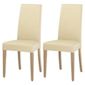 Lucca Pair Of Chairs Oak Legs & Cream Leather