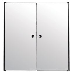 Stainless Steel Mirrored Double Door Bathroom Cabinet