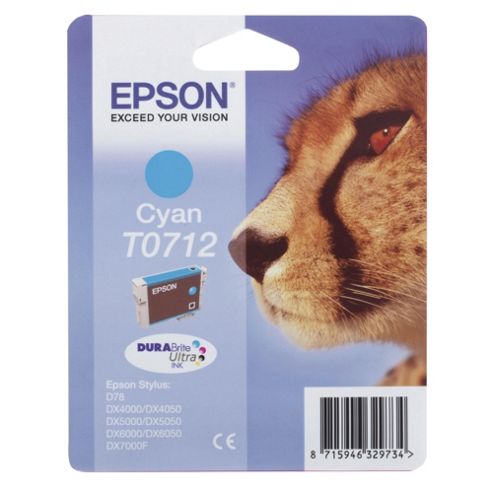 Image of Epson Singlepack Cyan T0712 Durabrite Ultra Ink