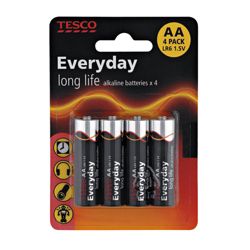 Tesco 4 Pack AA Batteries