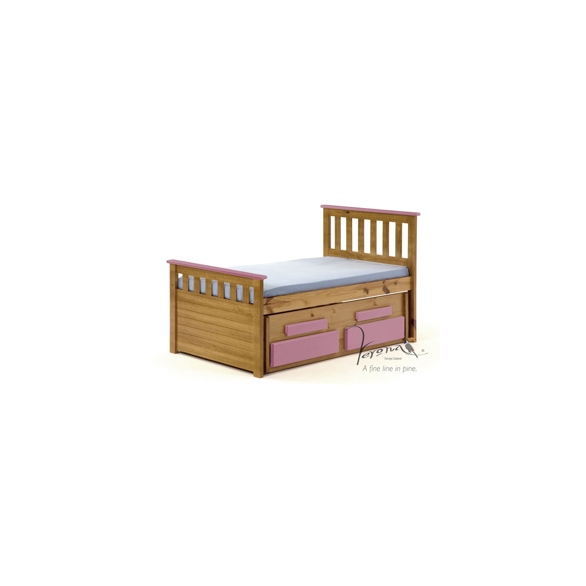 Verona Bergamo Kids Captains Bed with guest bed - Antique Pink at Tesco Direct