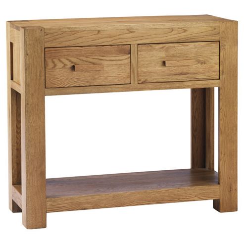Image of Thorndon Block Console Table In Natural Matured Oak
