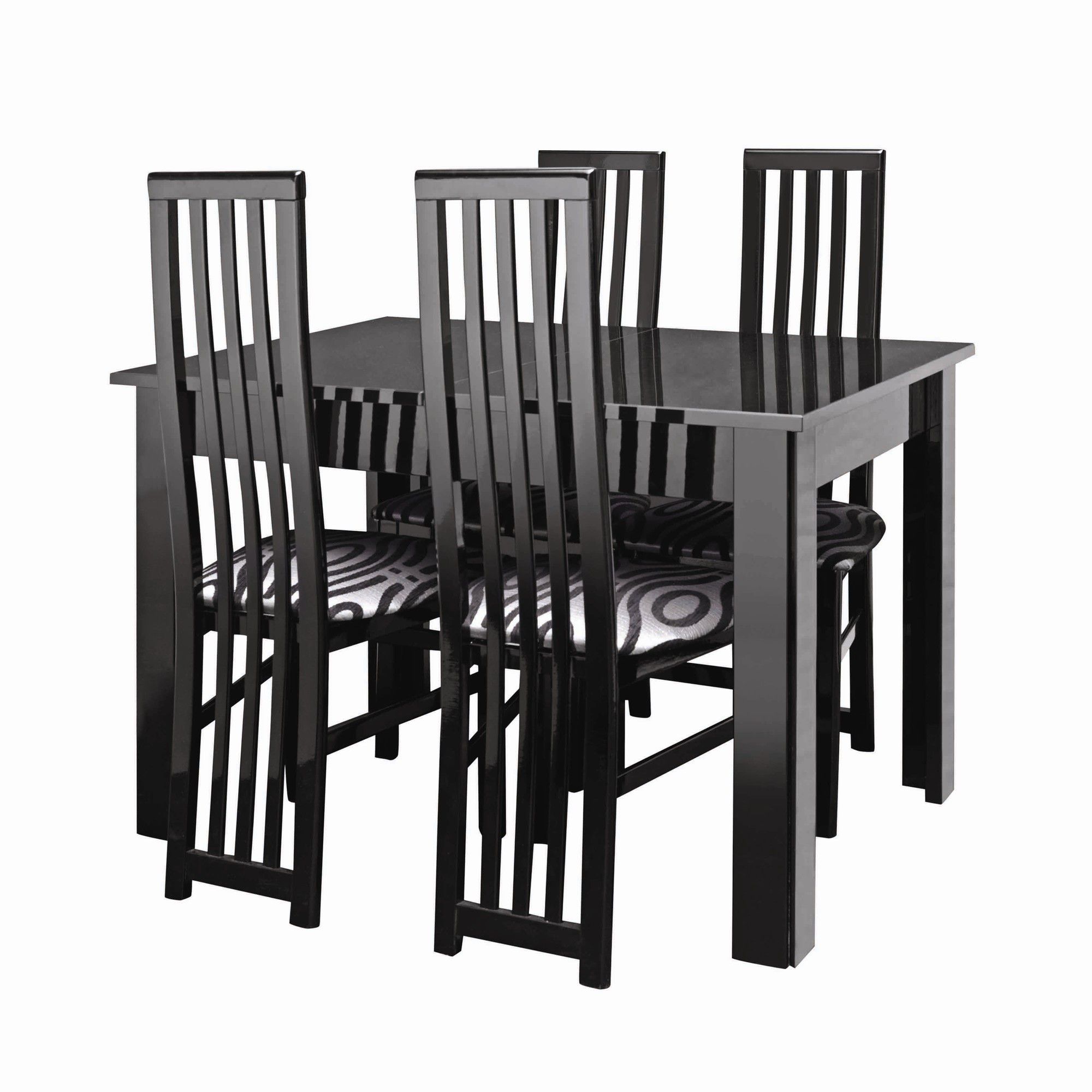 Caxton Manhattan Table with 6 Dining Chairs in Black Gloss at Tesco Direct