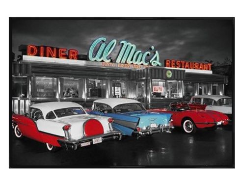 Image of Gloss Black Framed Al Mac's Diner Poster