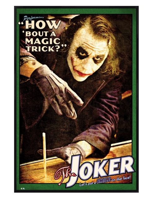 Image of Batman The Joker Gloss Black Framed How 'bout A Magic Trick? Poster