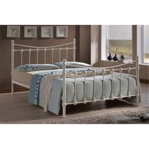Image of Ivory Metal Bed Frame - Double 4ft 6"