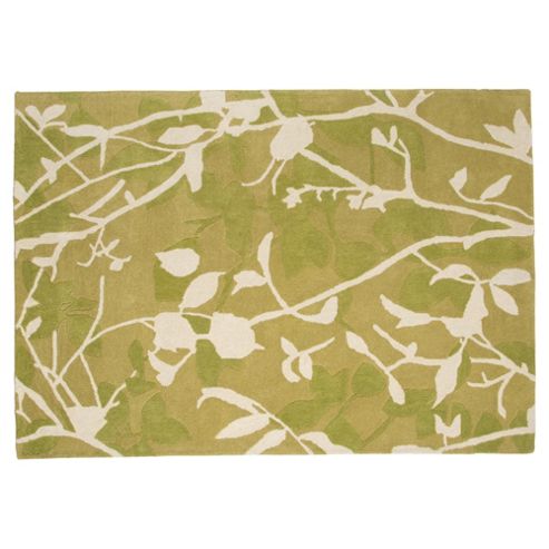 Image of Silhouette Leaf Rug 120x170 Chartreuse