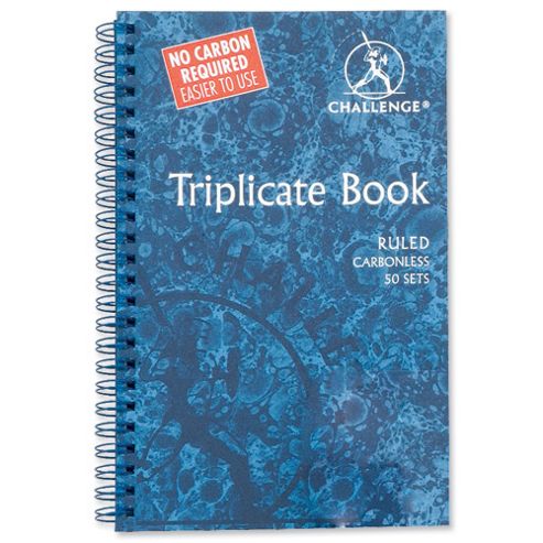 Image of Challenge Triplicate Book Carbonless Ruled 210x130mm Ref 100080445 [pack 5]