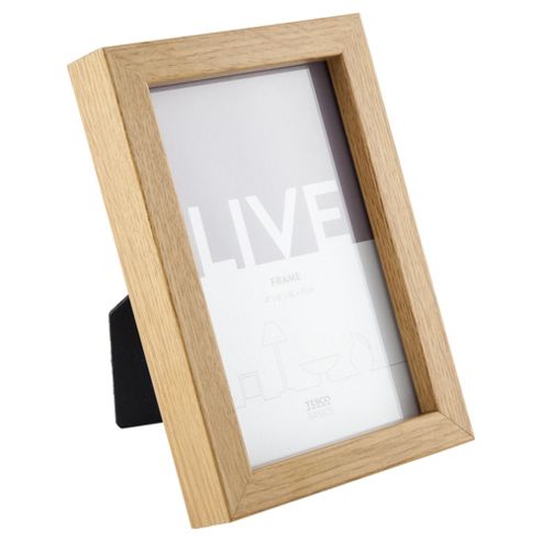 Image of Tesco Basic Photo Frame Oak Effect 4 X 6"