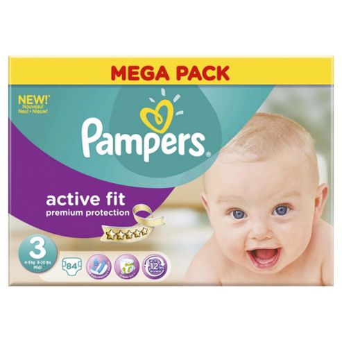 Image of Pampers Active Fit Size 3 Mega Pack - 84 Nappies