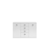 Caxton Manhattan Small 2 Door / 4 Drawer Sideboard in White Gloss