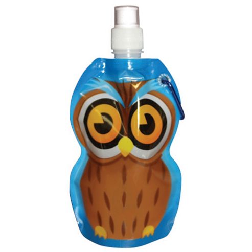 Image of Yellowstone 375ml Kids Folding Water Bottle With Carabina Clip Owl