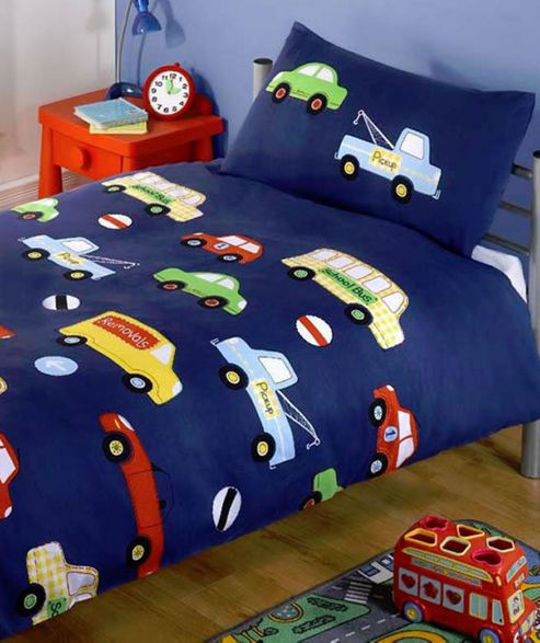 Image of Transport Toddler Bedding Set - Colourful Cars And Lorries