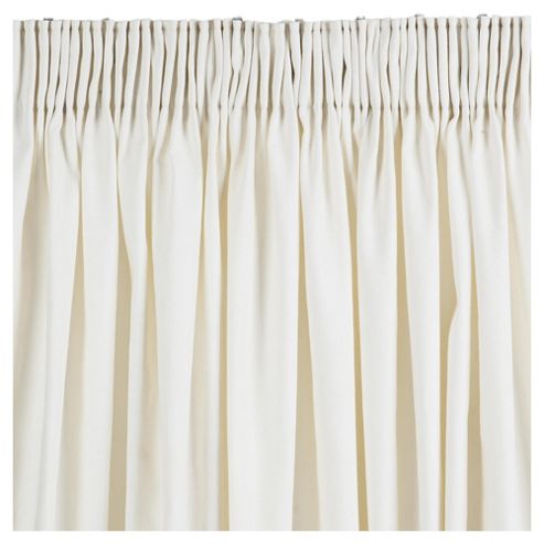 Image of Plain Canvas Pencil Pleat Curtains W117xl229cm (46x90") - Ivory