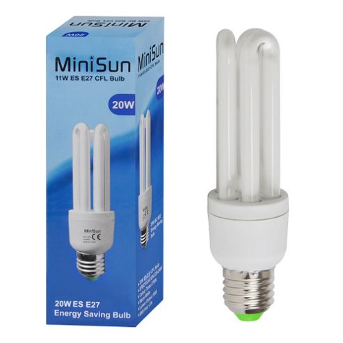 Image of Minisun E27 20w Energy Saving Cfl Bulb In Warm White