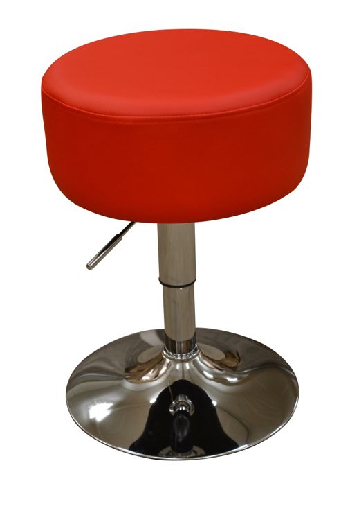 Image of Artic Red Faux Leather Swivel Bar Stool