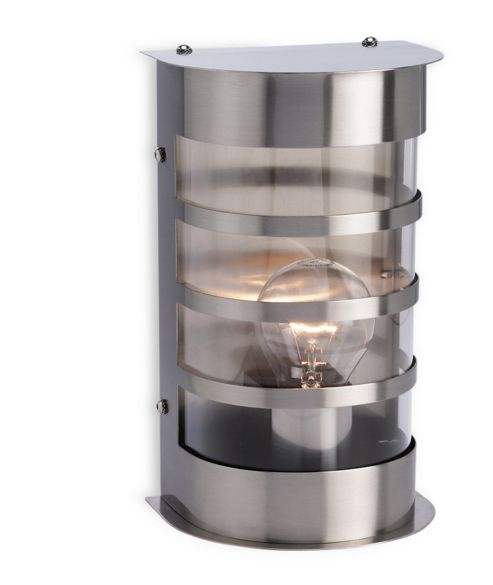 Image of Firstlight Wall Lantern In Stainless Steel With Clear Glass