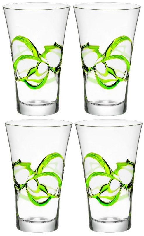 Image of Bormioli Rocco Ceralacca Hiball Glasses - 380ml - 12.75oz - Green - Set Of 4