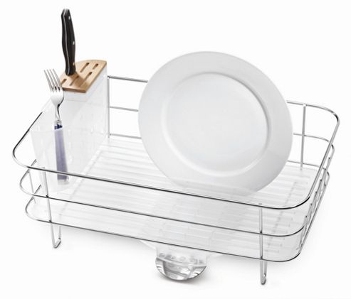 Image of Simplehuman Slim Dish Rack In Brushed Stainless Steel