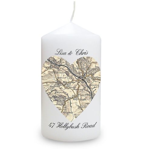 Image of Personalised 1896 - 1904 Revised New Heart Map Candle
