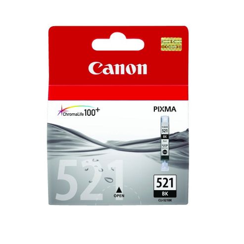 Image of Canon Cli-521bk Pixma Printer Ink Cartridge - Black
