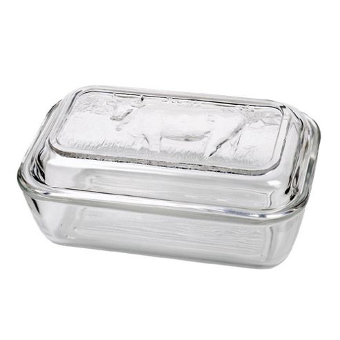 Image of Cow Glass Butter Dish