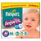 Pampers Active Fit Jumbo Maxi+ 66
