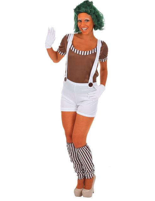 Image of Women's Oompa Loompa Costume (and Wig) Large